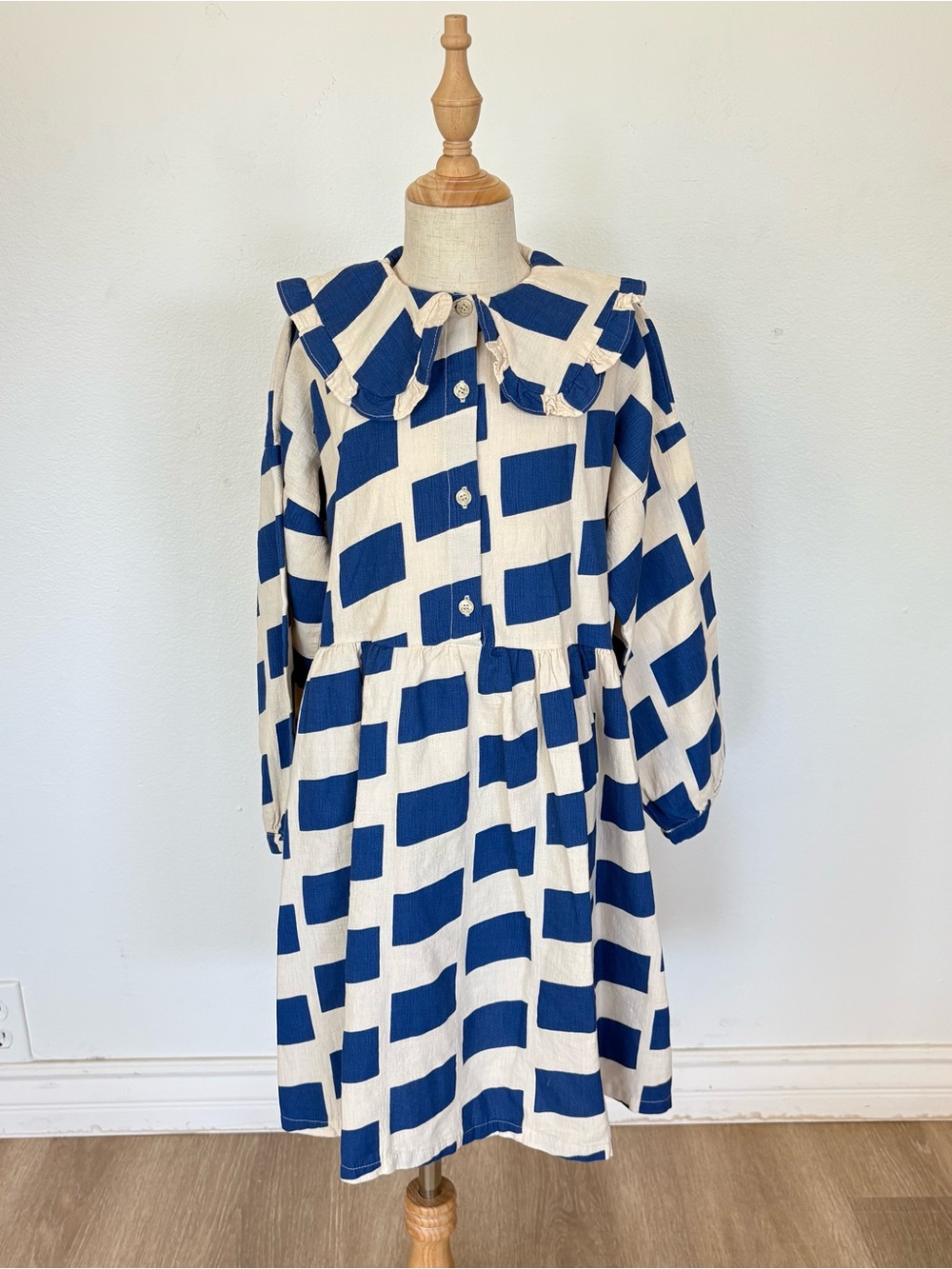 Bobo Choses Checker All Over Woven Dress - Kids Size 8-9Y
